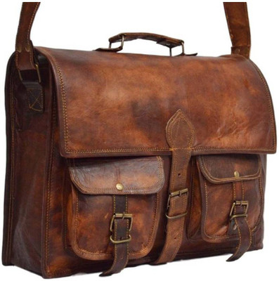 iHandikart Handmade Leather Bag Messenger Bag 15" x 11" x 4" Medium Briefcase - For Men & Women(Brown)
iHandikart Handmade Leather Bag Messenger Bag 15" x 11" x 4" Medium Briefcase - For Men & Women(Brown)