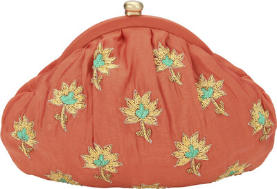 D'oro Casual Orange Clutch