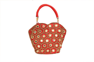 kalakriti handicrafts Hand-held Bag(Red)