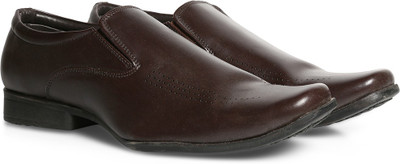 Bata Leo Men Synthetic Leather Slip On Shoes For Men(Brown)