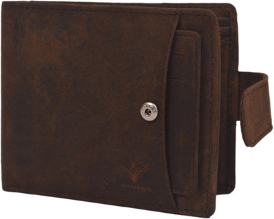 Krosshorn Men Brown Genuine Leather Wallet(6 Card Slots)