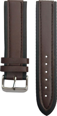 Flux FX-STRP-1042A 22 mm Leather Watch Strap(Brown, Black)