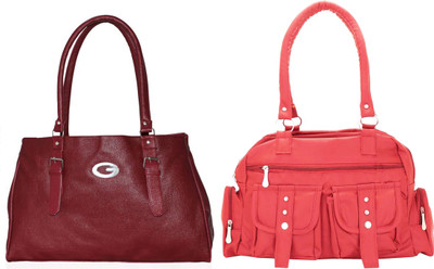 Vera Stayle Shoulder Bag(Maroon, Pink)