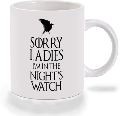Mooch Wale Game Of Thrones Crow Sorry Ladies Im In The Nights Watch Ceramic Mug(325 ml), Multicolor
Mooch Wale Game Of Thrones Crow Sorry Ladies Im In The Nights Watch Ceramic Mug(325 ml), Multicolor