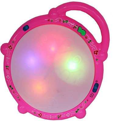 Zurie Toy Collection Battery Operated Musical Drum with Sticks(Pink)