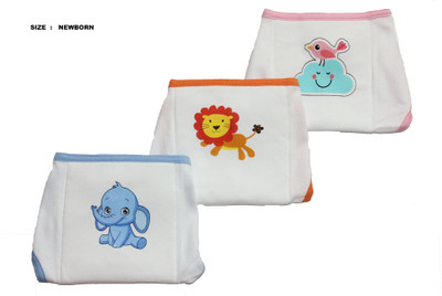 Softcare New born square padded nappy with string tie up, Blue;orange;pink