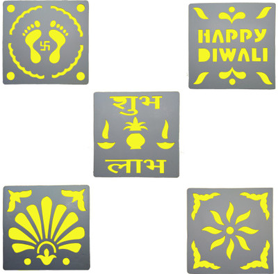 LOF Diwali Rangoli Stencils Set of 6 Design With 6 Color Decorative Showpiece - 15 cm(Marble, Multicolor)
LOF Diwali Rangoli Stencils Set of 6 Design With 6 Color Decorative Showpiece - 15 cm(Marble, Multicolor)