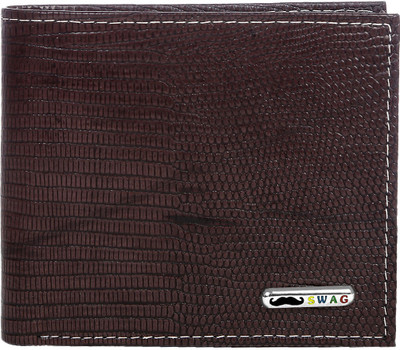 Swag Men Brown Genuine Leather Wallet(11 Card Slots)