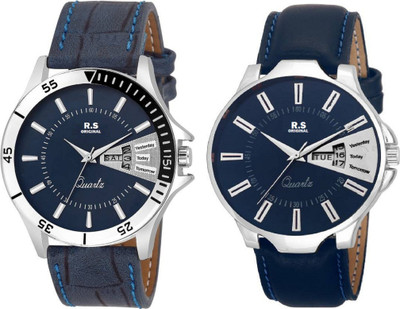 R S Original DIWALI DHAMAKA OFFER DATE & TIME BOYS SET OF 2 BLUE & BLUE RSO-123 SERIES Watch - For Men