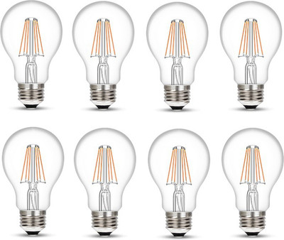 Wipro 8 W Decorative E27 LED Bulb(Yellow, Pack of 8)