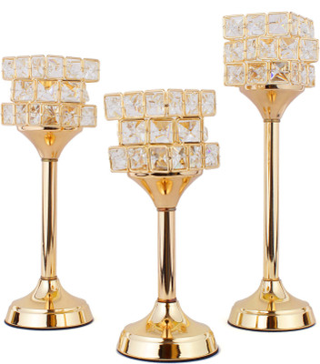 Jewel Fuel Pillar Candle Stand Showpiece Set of 3 (11Inch, 13 Inch, 15 Inch) Crystal Tealight Holder Set(Gold, Pack of 3)
Jewel Fuel Pillar Candle Stand Showpiece Set of 3 (11Inch, 13 Inch, 15 Inch) Crystal Tealight Holder Set(Gold, Pack of 3)