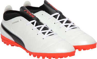 Puma Boys & Girls Lace Football Shoes(White, White7black-coral