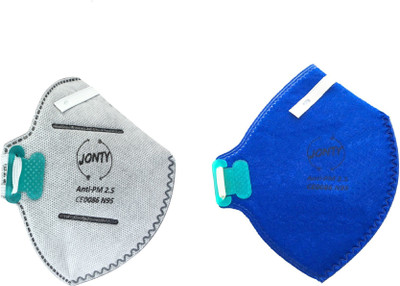 Jonty N95 PM2.5 Ativated Carbon Face Mask with Breathing Valves (Blue and Grey, Pack of 2) Mask
Jonty N95 PM2.5 Ativated Carbon Face Mask with Breathing Valves (Blue and Grey, Pack of 2) Mask