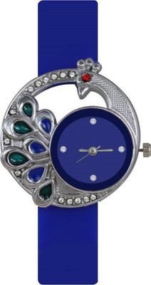 Indian Eagle Blue Peacock Design Watch - For Girls