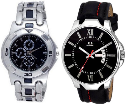 R S Original DIWALI DHAMAKA OFFER BOYS DATE & TIME SET OF 2 BLACK & BLACK RSO-77 series Watch - For Men
R S Original DIWALI DHAMAKA OFFER BOYS DATE & TIME SET OF 2 BLACK & BLACK RSO-77 series Watch - For Men
