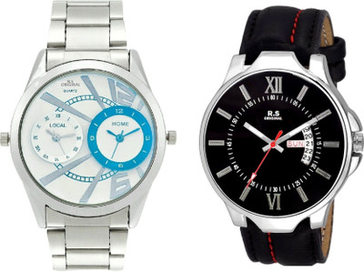 R S Original DIWALI DHAMAKA OFFER BOYS DATE & TIME SET OF 2 WHITE & BLACK RSO-82 series Watch - For Men
R S Original DIWALI DHAMAKA OFFER BOYS DATE & TIME SET OF 2 WHITE & BLACK RSO-82 series Watch - For Men