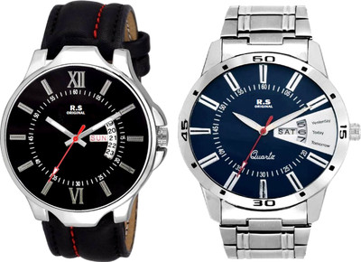 R S Original DIWALI DHAMAKA OFFER BOYS DATE & TIME SET OF 2 BLACK & BLACK RSO-50 series Watch - For Men
R S Original DIWALI DHAMAKA OFFER BOYS DATE & TIME SET OF 2 BLACK & BLACK RSO-50 series Watch - For Men
