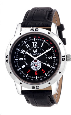 Armado BLK-AR-078 Black Chronograph Pattern Watch - For Men