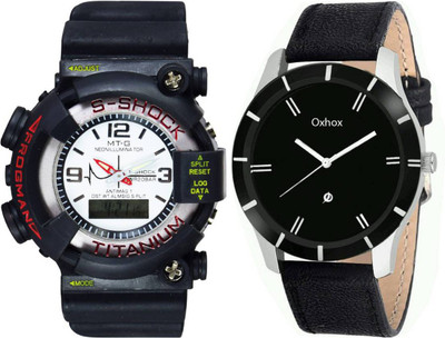 Oxhox Combo Pack Digital-Analog Watch - For Men