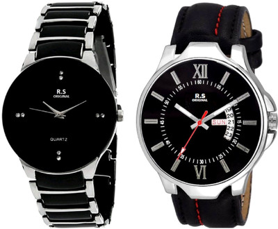 R S Original DIWALI DHAMAKA OFFER BOYS DATE & TIME SET OF 2 BLACK & BLACK RSO-62 series Watch - For Men
R S Original DIWALI DHAMAKA OFFER BOYS DATE & TIME SET OF 2 BLACK & BLACK RSO-62 series Watch - For Men