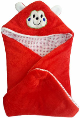 Brandonn Cartoon Hooded Baby Blanket(Polyester, Red