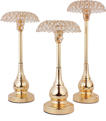 Jewel Fuel Pillar Candle Stand Showpiece Set of 3 (14 Inch, 16 Inch, 18 Inch) Crystal Tealight Holder Set(Gold, Pack of 3)
Jewel Fuel Pillar Candle Stand Showpiece Set of 3 (14 Inch, 16 Inch, 18 Inch) Crystal Tealight Holder Set(Gold, Pack of 3)