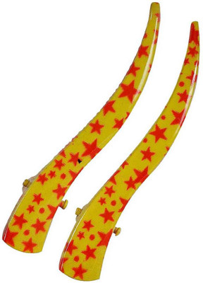 Maayra Girls's Stars shape Pack of 2 Tic Tac Clip(Yellow)