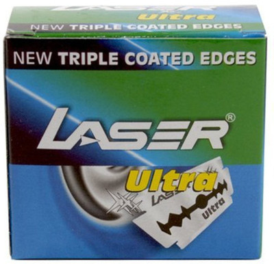 laser 200 pcs Razor's Blades Sputtered Edges (10 tucks of 10 blades each)(Pack of 4)
laser 200 pcs Razor's Blades Sputtered Edges (10 tucks of 10 blades each)(Pack of 4)