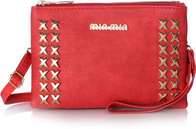 Utsukushii Women Casual Red PU Sling Bag