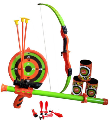 HALO NATION Kings Sport 2in1 - Archery Set + Blow Gun - With Laser Aim + Target Board + Shooting Object , 5 Blow Darts , 3 Arrows , Strong String Thread - for BAHUBALI Kids & Adults too- Bow Arrow & Blow Gun Toy
HALO NATION Kings Sport 2in1 - Archery Set + Blow Gun - With Laser Aim + Target Board + Shooting Object , 5 Blow Darts , 3 Arrows , Strong String Thread - for BAHUBALI Kids & Adults too- Bow Arrow & Blow Gun Toy