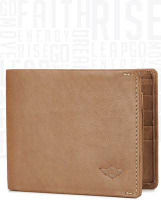 Metronaut Men Tan Genuine Leather Wallet(9 Card Slots)
