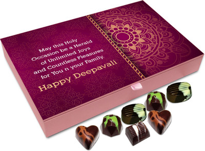 Chocholik Diwali Gift - Happy Deepavali And Enjoy It Responsibly Chocolate Box - 12pc Truffles(144 g)
Chocholik Diwali Gift - Happy Deepavali And Enjoy It Responsibly Chocolate Box - 12pc Truffles(144 g)