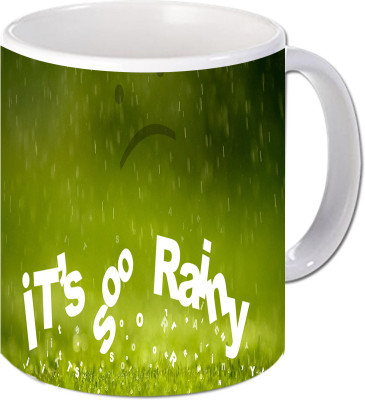 Maison N Mode It Is So Rainy Coffee Ceramic Mug(330 ml), Multicolor