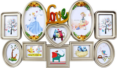 Archies Frames Acrylic Photo Frame(Gold, 10 Photos)