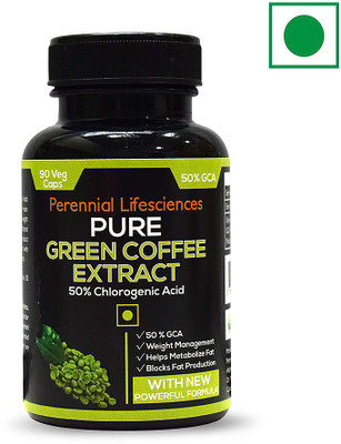 Perennial Lifesciences 100% Pure & Natural Green Coffee Extract 800Mg (Chlorogenic Acid) Gca Veg 1X90 Capsules (Single Pack) Weight Loss Supplements(90 No)
Perennial Lifesciences 100% Pure & Natural Green Coffee Extract 800Mg (Chlorogenic Acid) Gca Veg 1X90 Capsules (Single Pack) Weight Loss Supplements(90 No)