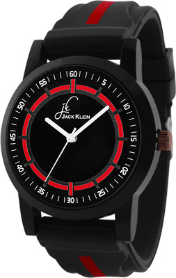 Jack Klein Trendy Round red Dial Silicone Strap Watch - For Men