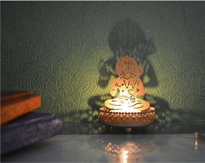 eCraftIndia Iron Tealight Holder(Gold, Pack of 1)