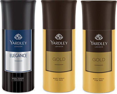 Yardley 1 Elegance and 2 Gold Deo Combo Pack of 3 Deodorant Spray - For Men(150 ml, Pack of 3)
Yardley 1 Elegance and 2 Gold Deo Combo Pack of 3 Deodorant Spray - For Men(150 ml, Pack of 3)
