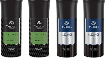 Yardley 2 Adventure and 2 Elegance Deo Combo Pack of 4 Deodorant Spray - For Men(150 ml, Pack of 4)
Yardley 2 Adventure and 2 Elegance Deo Combo Pack of 4 Deodorant Spray - For Men(150 ml, Pack of 4)