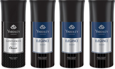 Yardley 1 Gentlemen and 3 Elegance Deo Combo Pack of 4 Deodorant Spray - For Men(150 ml, Pack of 4)
Yardley 1 Gentlemen and 3 Elegance Deo Combo Pack of 4 Deodorant Spray - For Men(150 ml, Pack of 4)