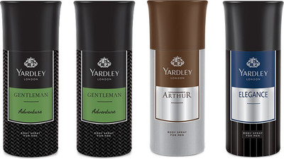 Yardley 2 Adventure and 1 Arthur and 1 Elegance Deo Combo Pack of 4 Deodorant Spray - For Men(150 ml, Pack of 4)
Yardley 2 Adventure and 1 Arthur and 1 Elegance Deo Combo Pack of 4 Deodorant Spray - For Men(150 ml, Pack of 4)