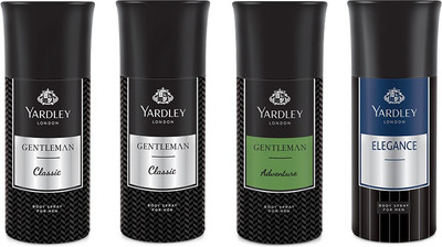 Yardley 2 Gentlemen and 1 Adventure and 1 Elegance Deo Combo Pack of 4 Deodorant Spray - For Men(150 ml, Pack of 4)
Yardley 2 Gentlemen and 1 Adventure and 1 Elegance Deo Combo Pack of 4 Deodorant Spray - For Men(150 ml, Pack of 4)