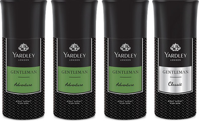 Yardley 3 Adventure and 1 Gentlemen Deo Combo Pack of 4 Deodorant Spray - For Men(150 ml, Pack of 4)
Yardley 3 Adventure and 1 Gentlemen Deo Combo Pack of 4 Deodorant Spray - For Men(150 ml, Pack of 4)