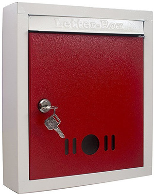 Klaxon Wall Mounted Mailbox(Red, Ivory)