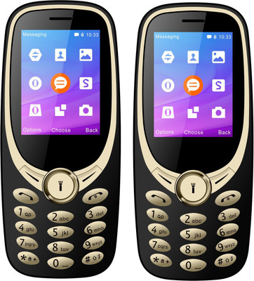 I Kall K3311 Combo with Two Mobile(Golden Black, Golden Black)