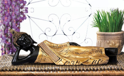 eCraftIndia Handcrafted Decorative Reclining Lord Buddha Idol (Size - 10CmxGolden and BlackxPolyresin), 1 Lord Buddha Idol Decorative Showpiece - 10 cm(Polyresin, Multicolor)
eCraftIndia Handcrafted Decorative Reclining Lord Buddha Idol (Size - 10CmxGolden and BlackxPolyresin), 1 Lord Buddha Idol Decorative Showpiece - 10 cm(Polyresin, Multicolor)