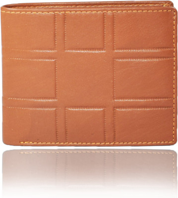 Toughstance Men Tan Genuine Leather Wallet(9 Card Slots)