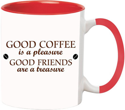 Ashvah Good Coffee Ceramic Mug(350 ml), Red