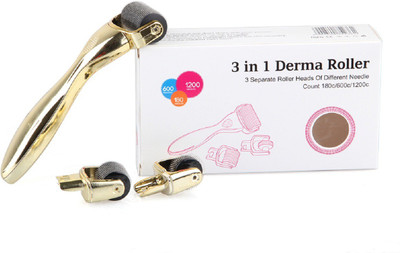 Derma Roller 3 in 1 Golden 180(0.5mm), 600(1.0mm) & 1200(1.5mm) Titanium Micro Needles Skin Care DermaRoller with Changeable Head(200 g)
Derma Roller 3 in 1 Golden 180(0.5mm), 600(1.0mm) & 1200(1.5mm) Titanium Micro Needles Skin Care DermaRoller with Changeable Head(200 g)