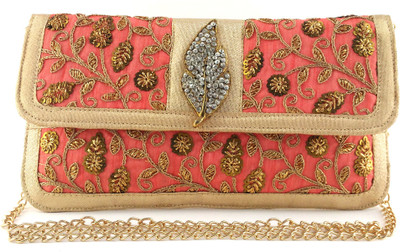 Anmita Party Orange Clutch